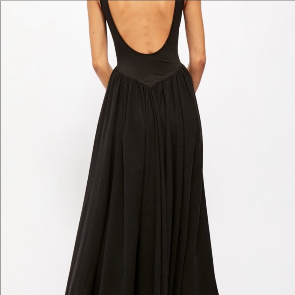 Free People Black Midi Dress with Scoop Neck - Picture 6 of 15